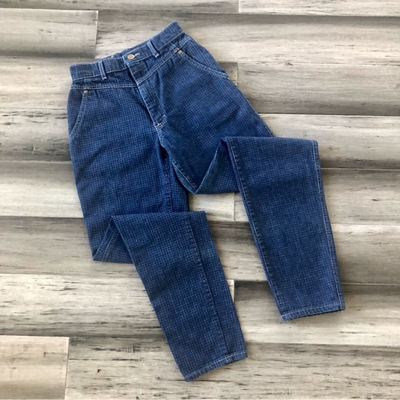 Vintage Denim - Vintage 80’s Lee Checkered Denim High Rise Mom Jeans